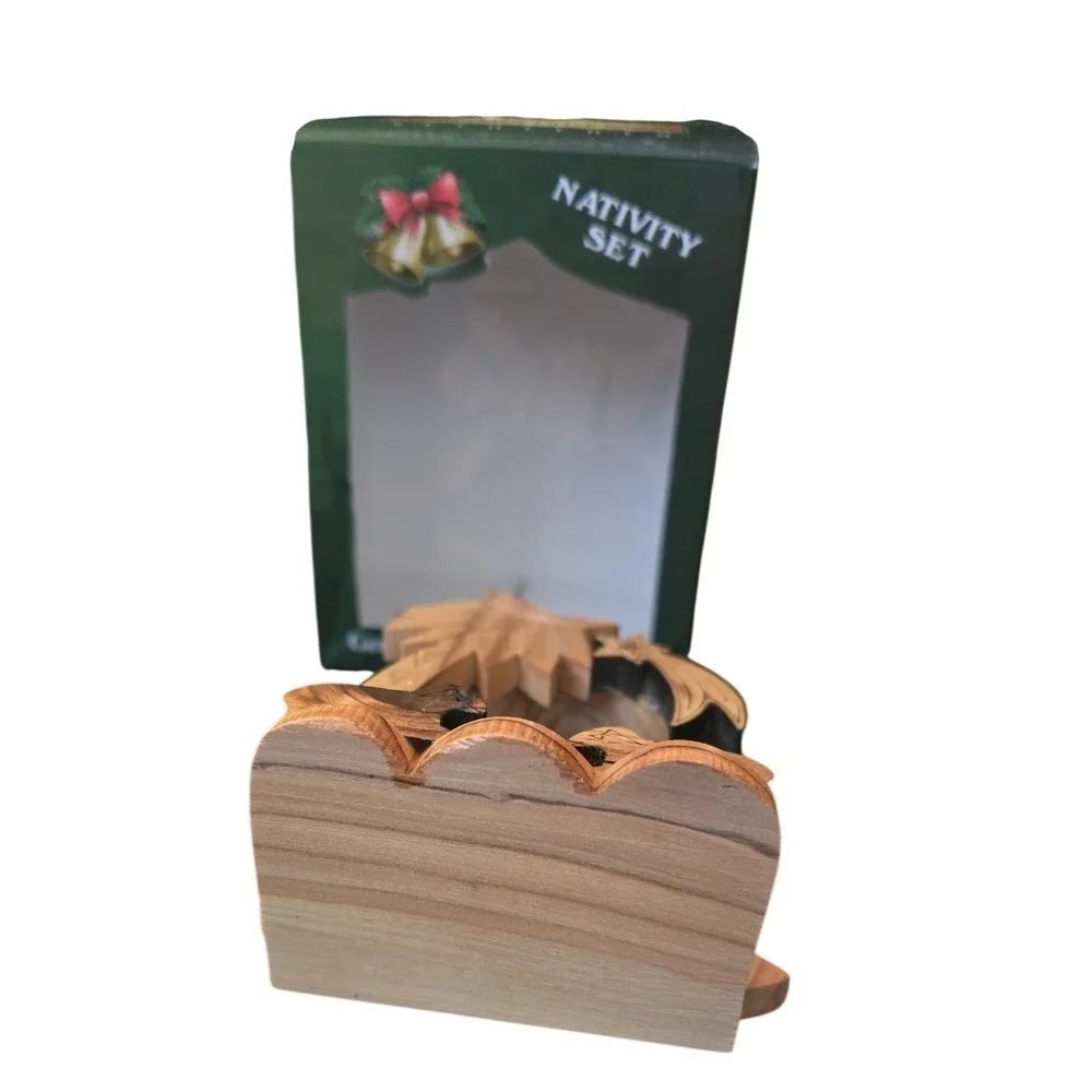 Bethlehem Hand Made Olive Wood Musical Nativity Set Silent Night Holy Land Boxed